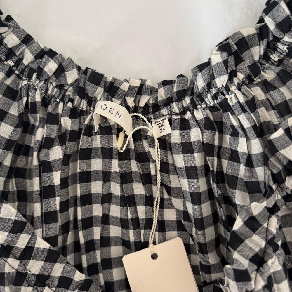 NWT Doen Ischia Dress Gingham Plaid Size XS - Picture 3 of 5